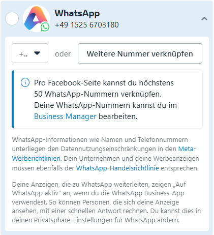 Einstellungen für die Anzeigengruppe