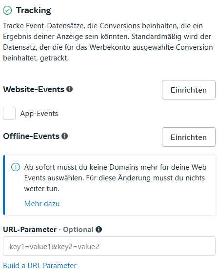 Einstellungen für die Anzeigengruppe